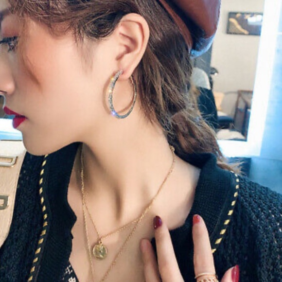 NEW Sterling Silver Beautiful Hoop Earrings - Picture 9 of 14